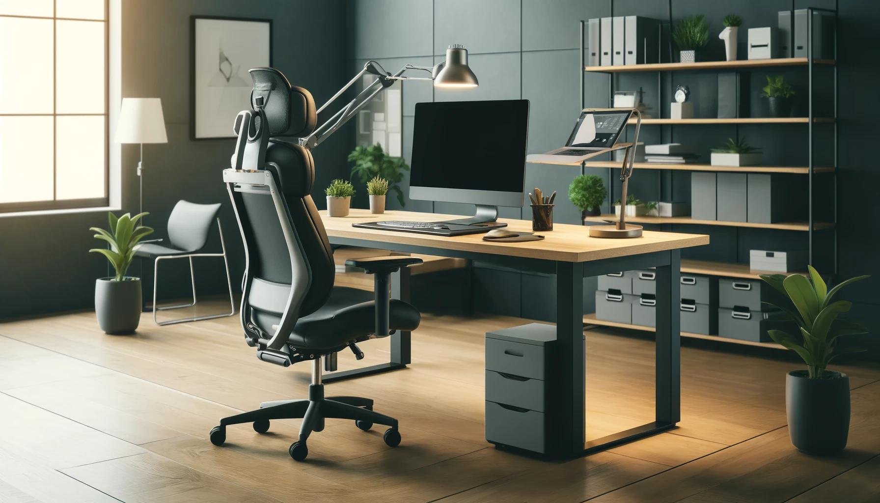 Ergonomic Workspace with Natural Elements